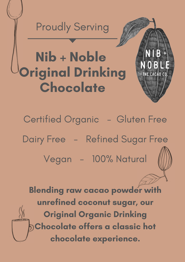 200g Nib + Noble Organic Drinking Chocolate Original