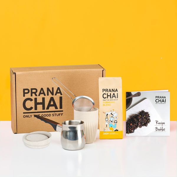 Buy Prana Chai Turmeric Blend Starter Box with Huskee 12oz Cup