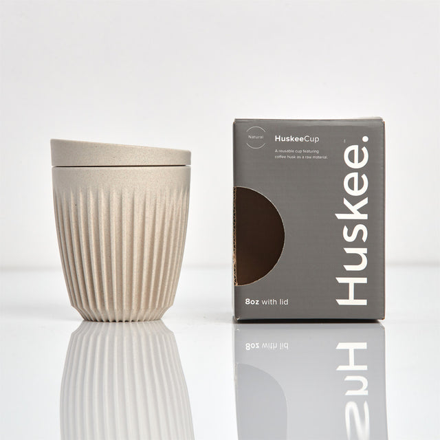 Huskee Cup with Lid - 8oz Natural Tone